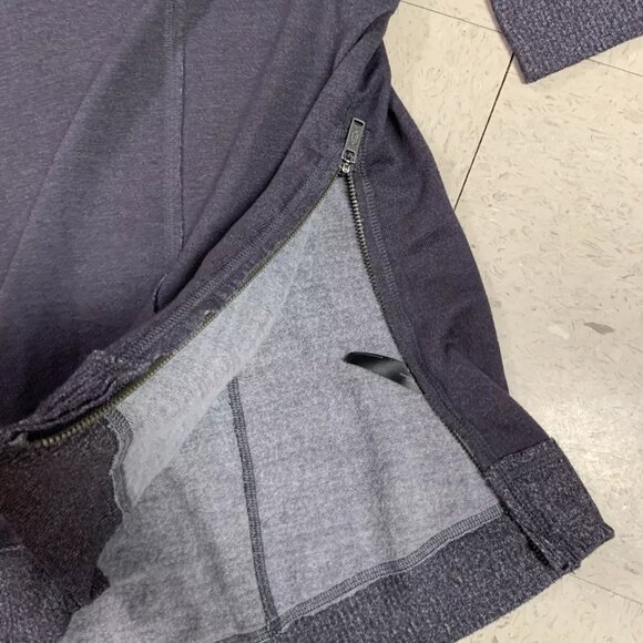 FREE PEOPLE FP MOVEMENT Sz M Gray Relaxed Side Zip Knit Tunic Top Sweatshirt - Picture 7 of 14